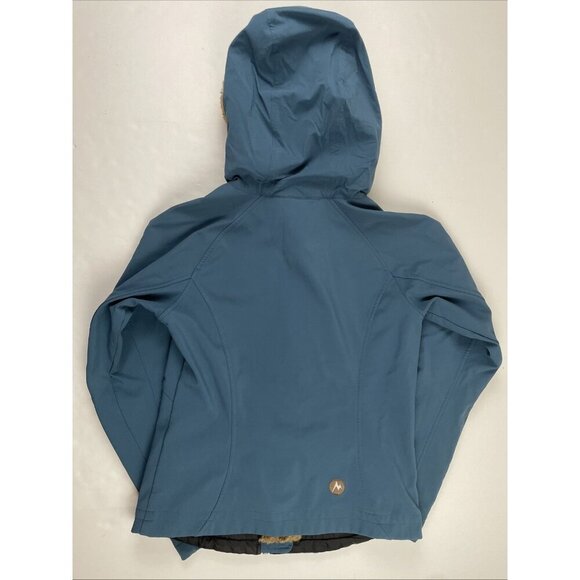 Marmot Jacket Women’s XS Green Soft Shell Faux Fur Lined Hood Winter Coat - Picture 3 of 9